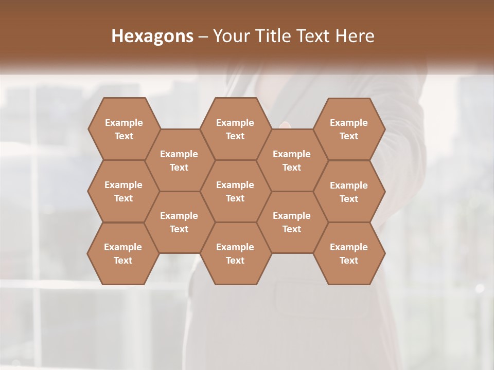 A Woman In A Business Suit Holding Out Her Hand PowerPoint Template