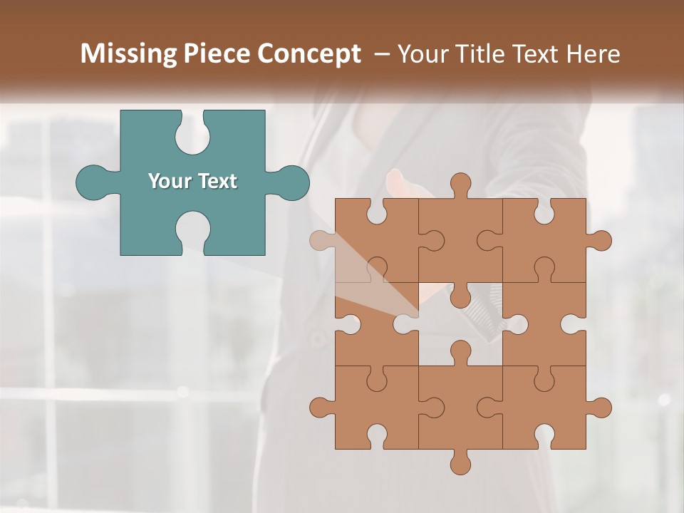 A Woman In A Business Suit Holding Out Her Hand PowerPoint Template