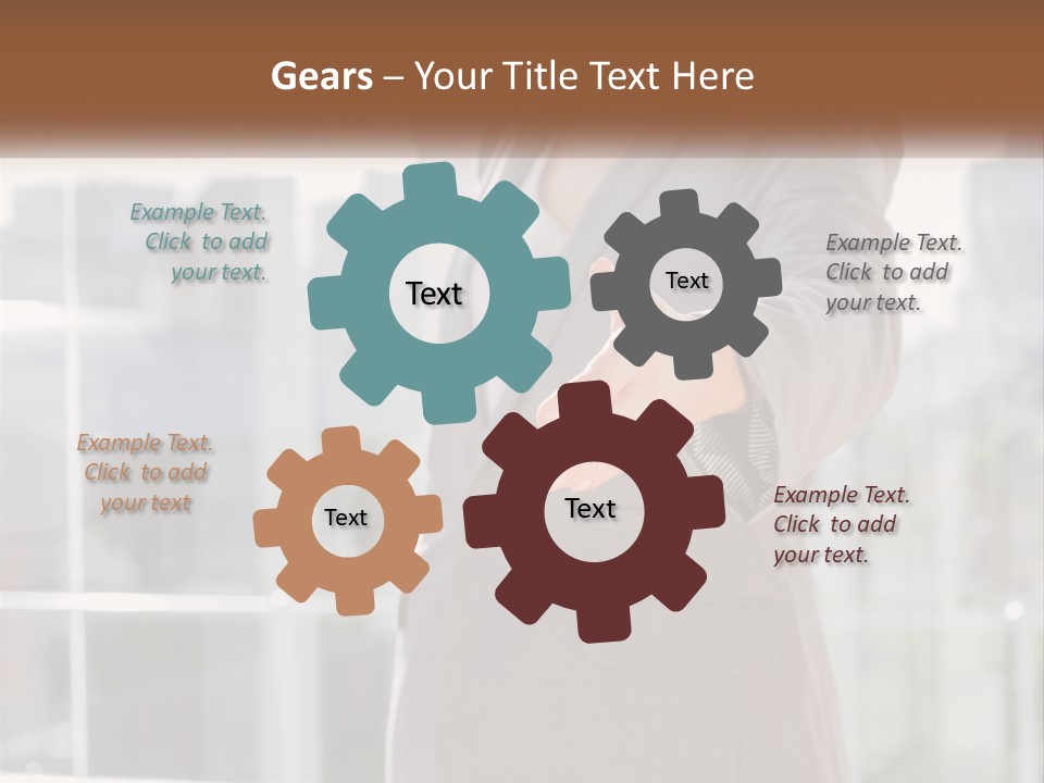 A Woman In A Business Suit Holding Out Her Hand PowerPoint Template