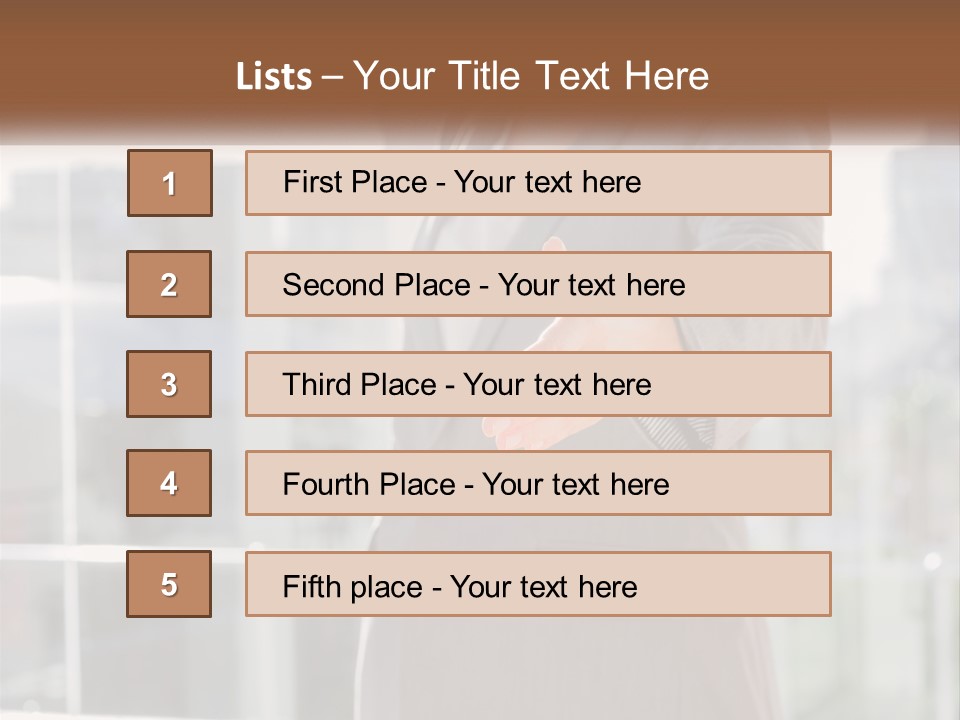 A Woman In A Business Suit Holding Out Her Hand PowerPoint Template