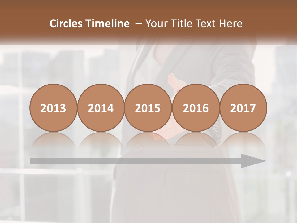 A Woman In A Business Suit Holding Out Her Hand PowerPoint Template