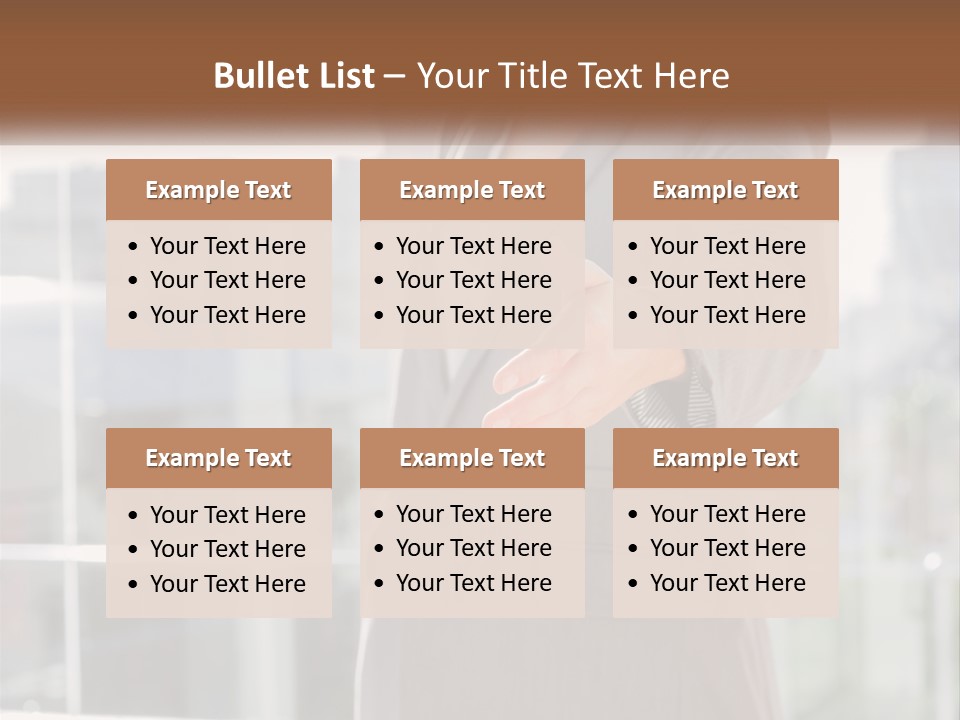 A Woman In A Business Suit Holding Out Her Hand PowerPoint Template