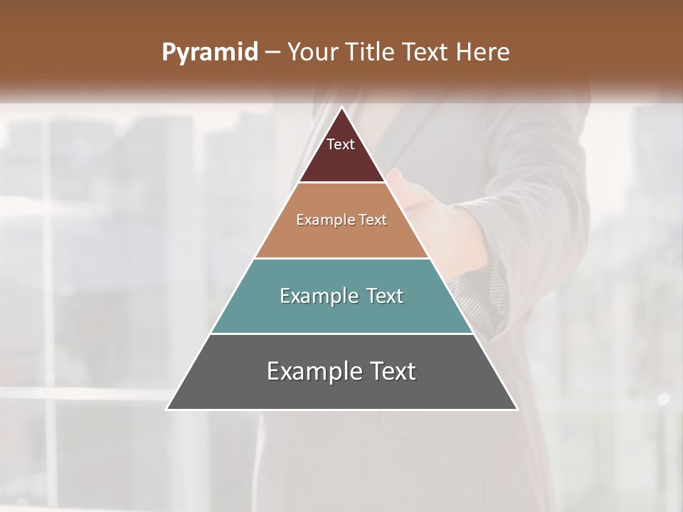 A Woman In A Business Suit Holding Out Her Hand PowerPoint Template