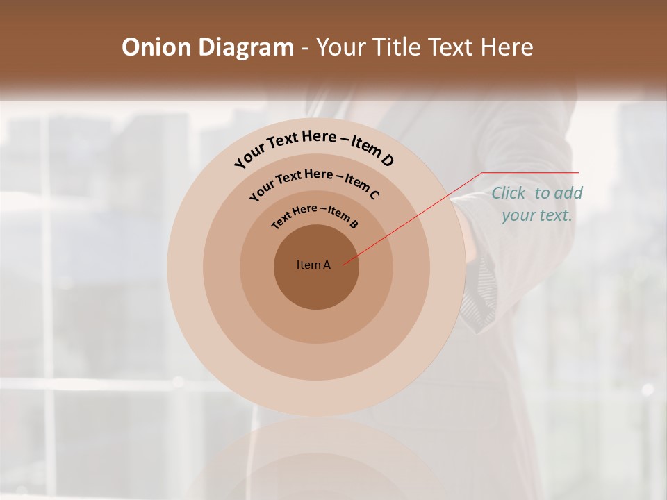 A Woman In A Business Suit Holding Out Her Hand PowerPoint Template