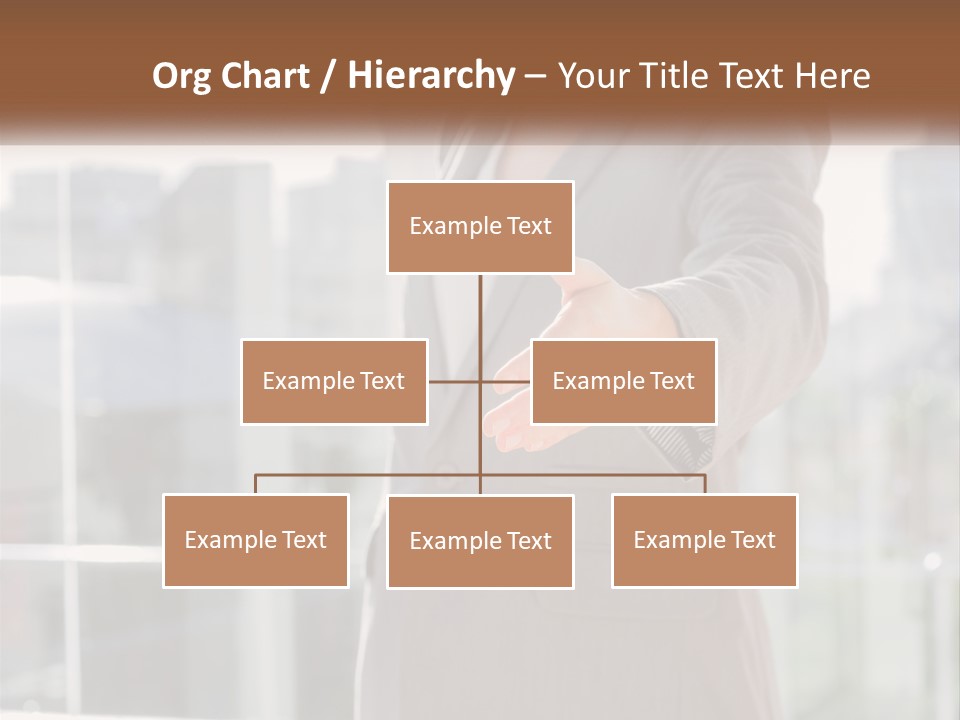 A Woman In A Business Suit Holding Out Her Hand PowerPoint Template