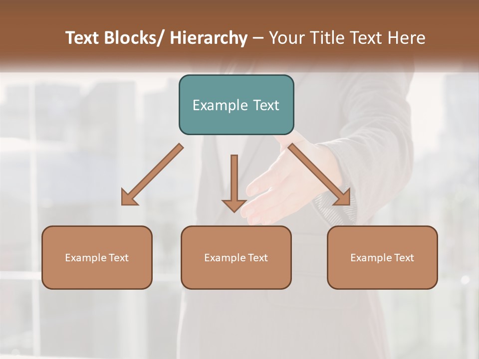 A Woman In A Business Suit Holding Out Her Hand PowerPoint Template