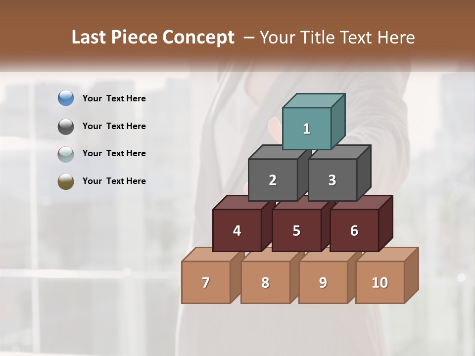 A Woman In A Business Suit Holding Out Her Hand PowerPoint Template