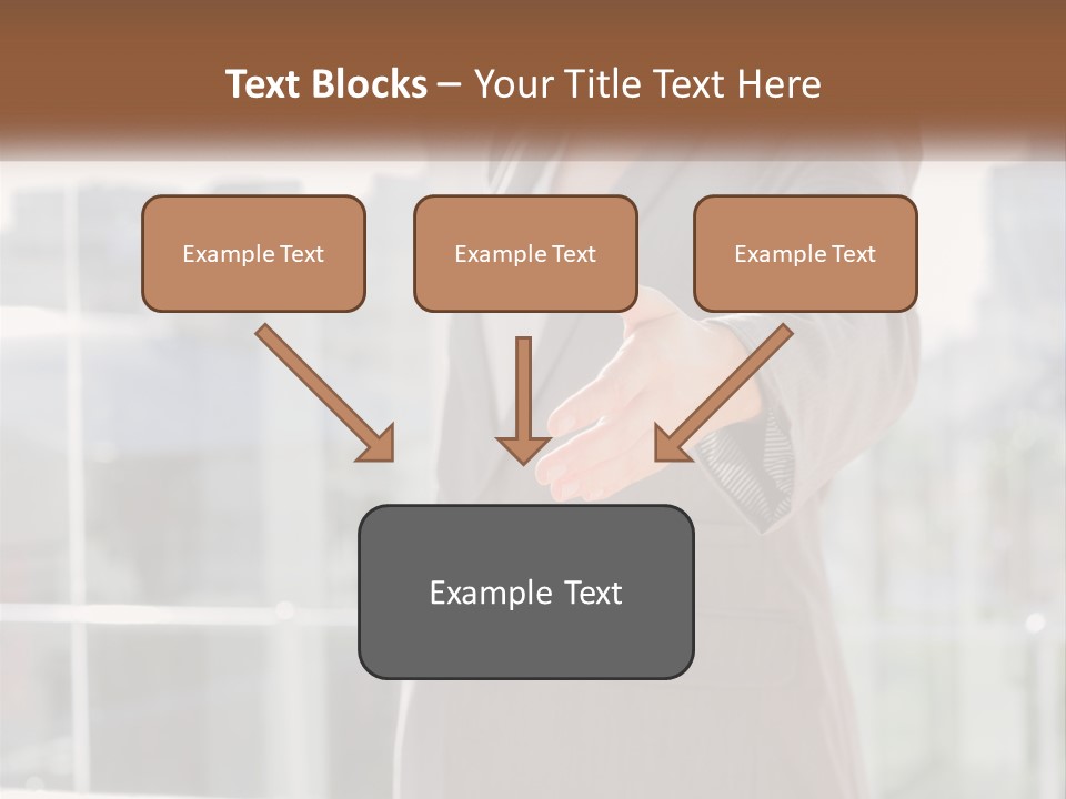 A Woman In A Business Suit Holding Out Her Hand PowerPoint Template