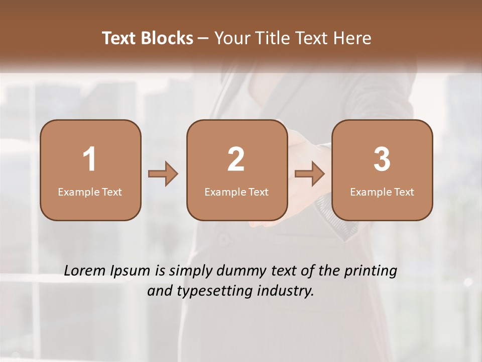 A Woman In A Business Suit Holding Out Her Hand PowerPoint Template