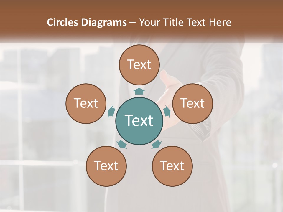 A Woman In A Business Suit Holding Out Her Hand PowerPoint Template