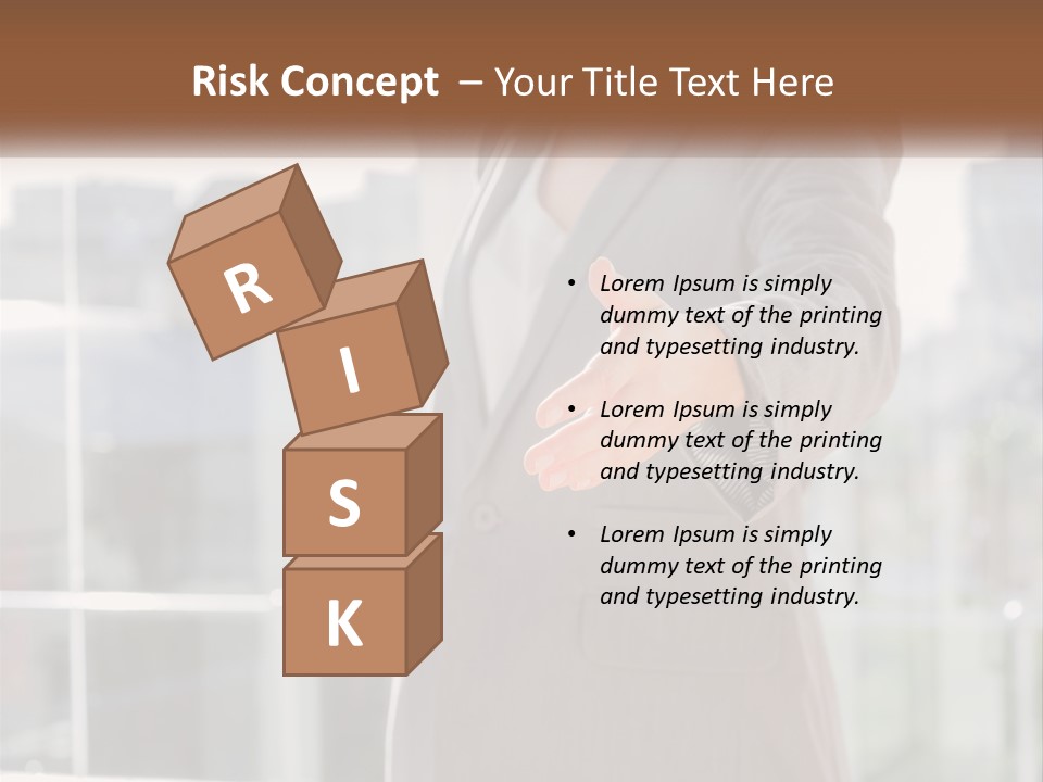 A Woman In A Business Suit Holding Out Her Hand PowerPoint Template