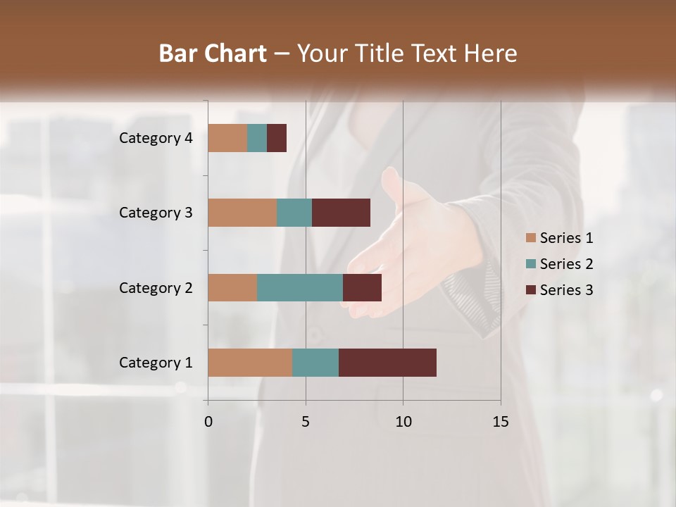 A Woman In A Business Suit Holding Out Her Hand PowerPoint Template