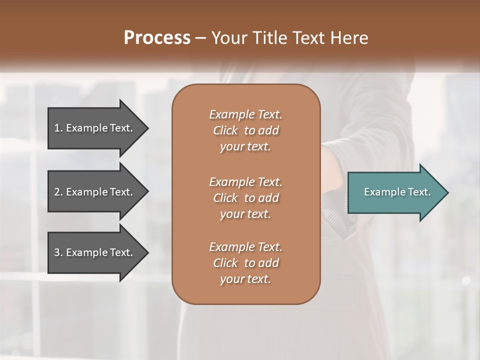 A Woman In A Business Suit Holding Out Her Hand PowerPoint Template