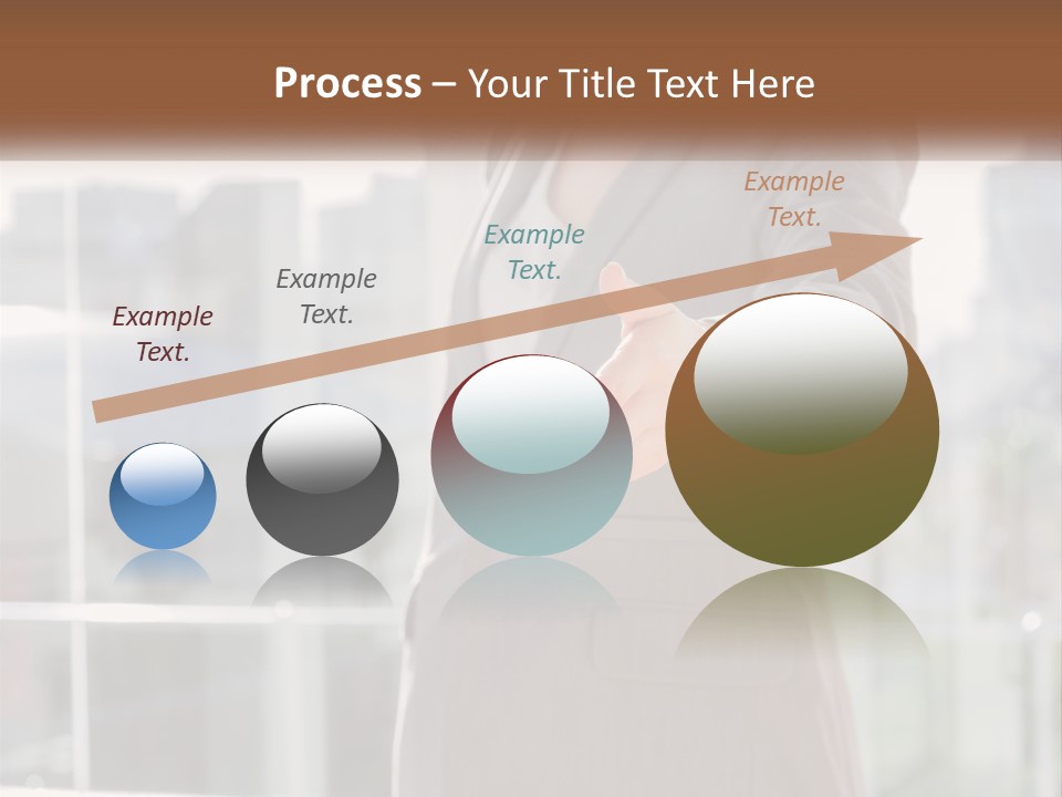 A Woman In A Business Suit Holding Out Her Hand PowerPoint Template