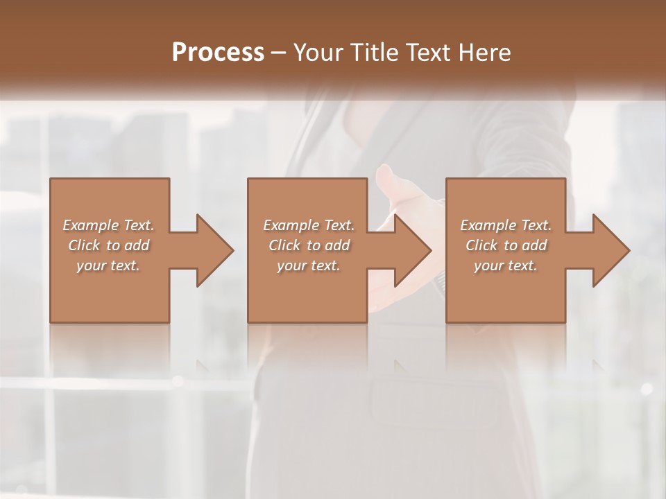 A Woman In A Business Suit Holding Out Her Hand PowerPoint Template