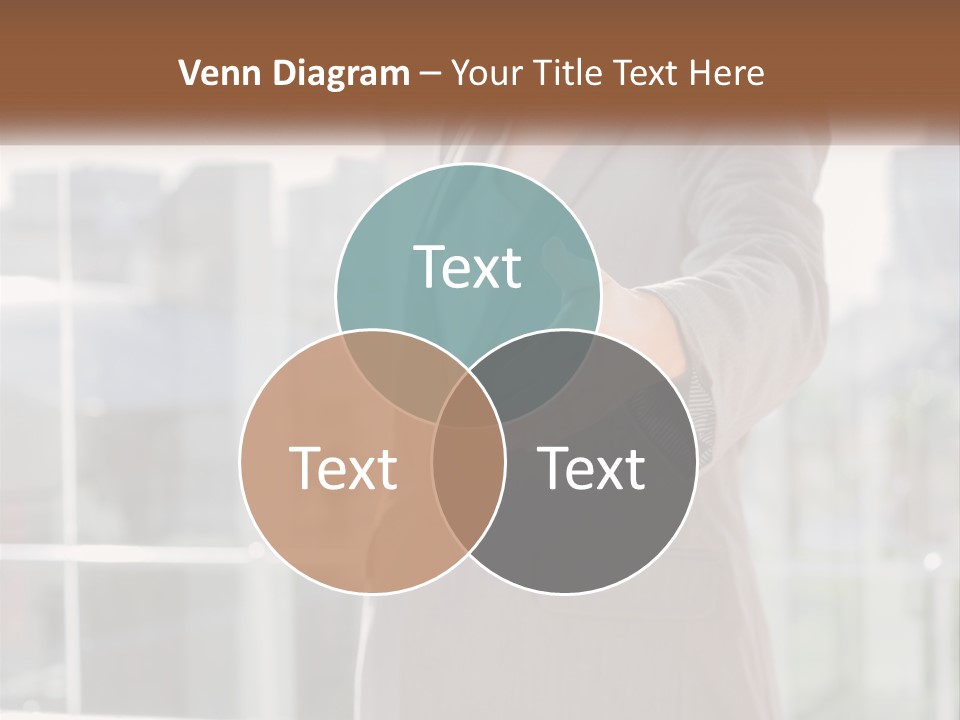 A Woman In A Business Suit Holding Out Her Hand PowerPoint Template