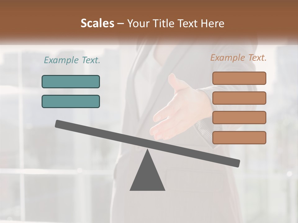 A Woman In A Business Suit Holding Out Her Hand PowerPoint Template