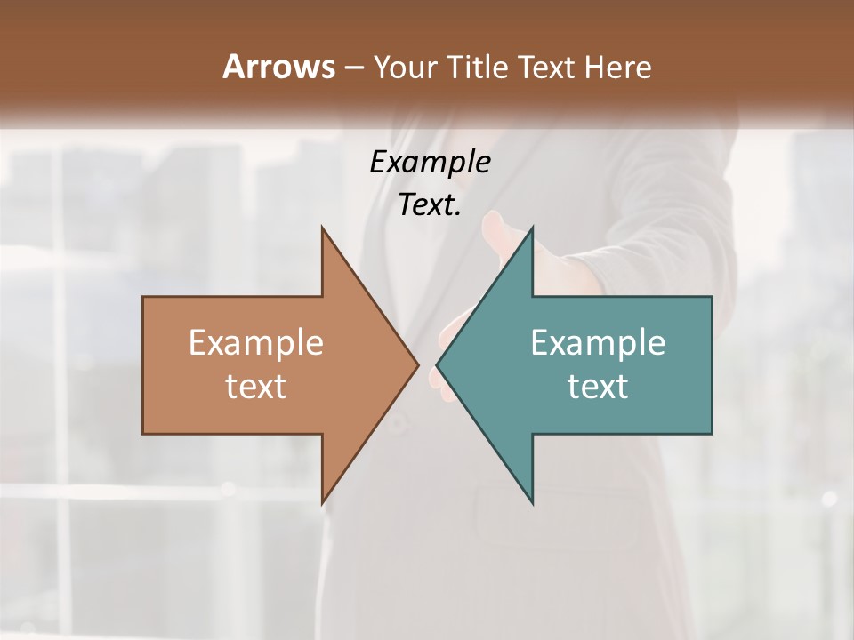 A Woman In A Business Suit Holding Out Her Hand PowerPoint Template