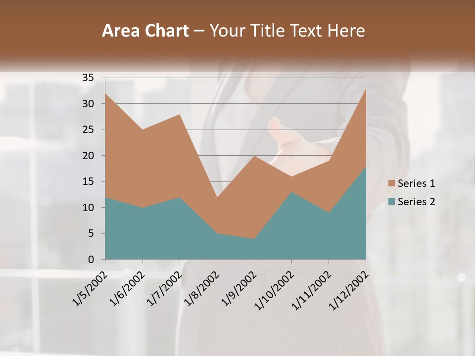 A Woman In A Business Suit Holding Out Her Hand PowerPoint Template