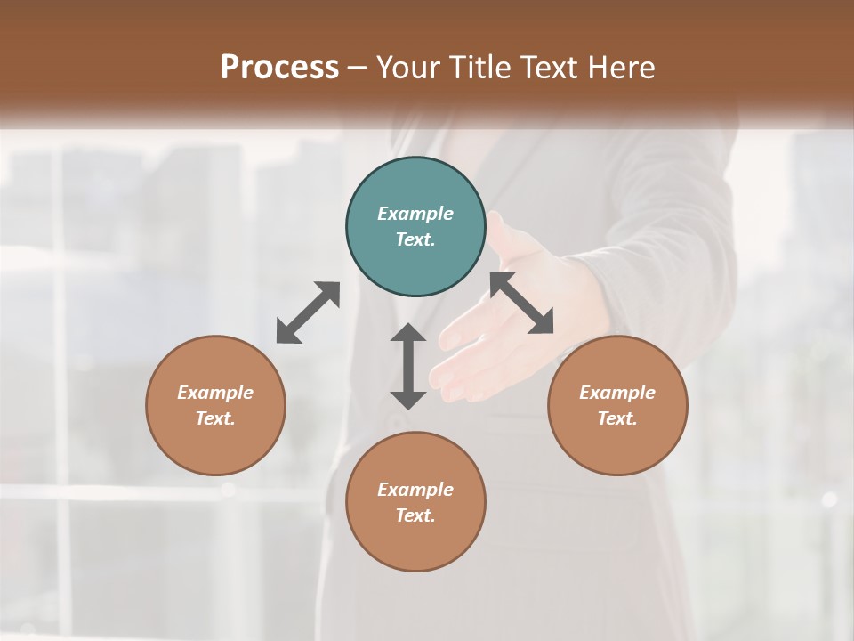 A Woman In A Business Suit Holding Out Her Hand PowerPoint Template