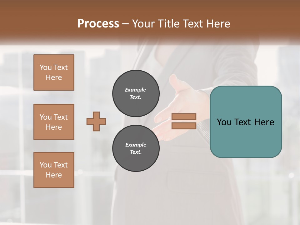 A Woman In A Business Suit Holding Out Her Hand PowerPoint Template