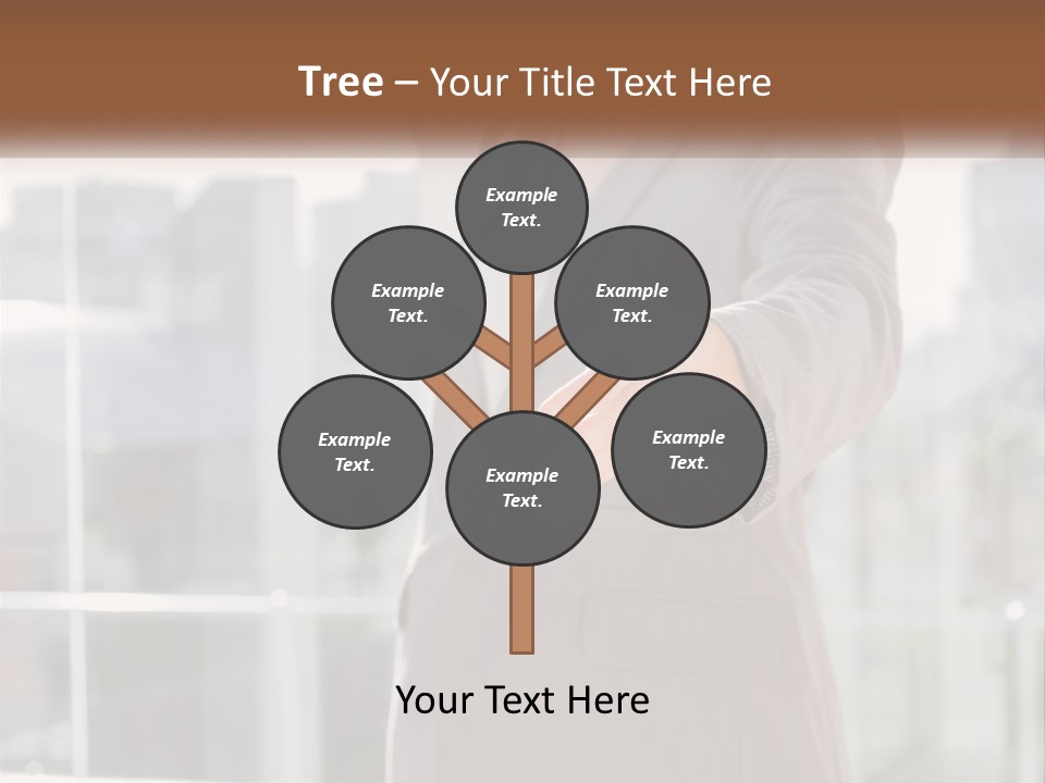 A Woman In A Business Suit Holding Out Her Hand PowerPoint Template