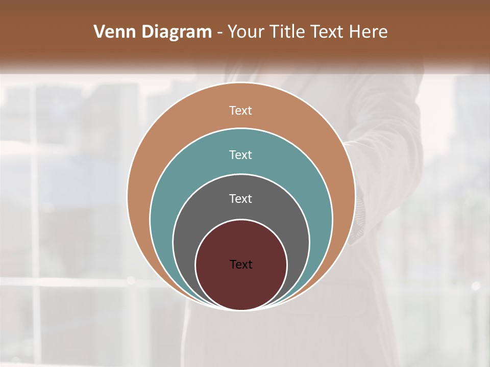 A Woman In A Business Suit Holding Out Her Hand PowerPoint Template