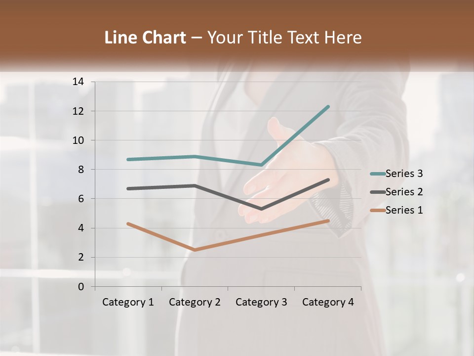 A Woman In A Business Suit Holding Out Her Hand PowerPoint Template