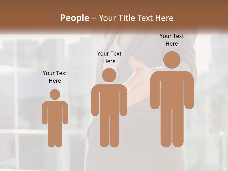 A Woman In A Business Suit Holding Out Her Hand PowerPoint Template