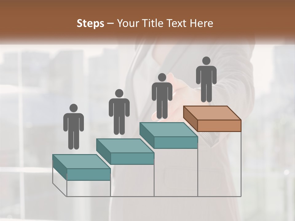 A Woman In A Business Suit Holding Out Her Hand PowerPoint Template