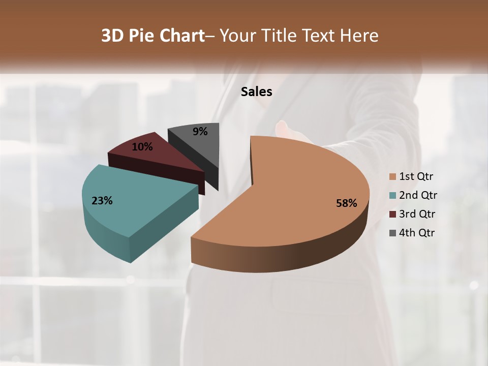 A Woman In A Business Suit Holding Out Her Hand PowerPoint Template