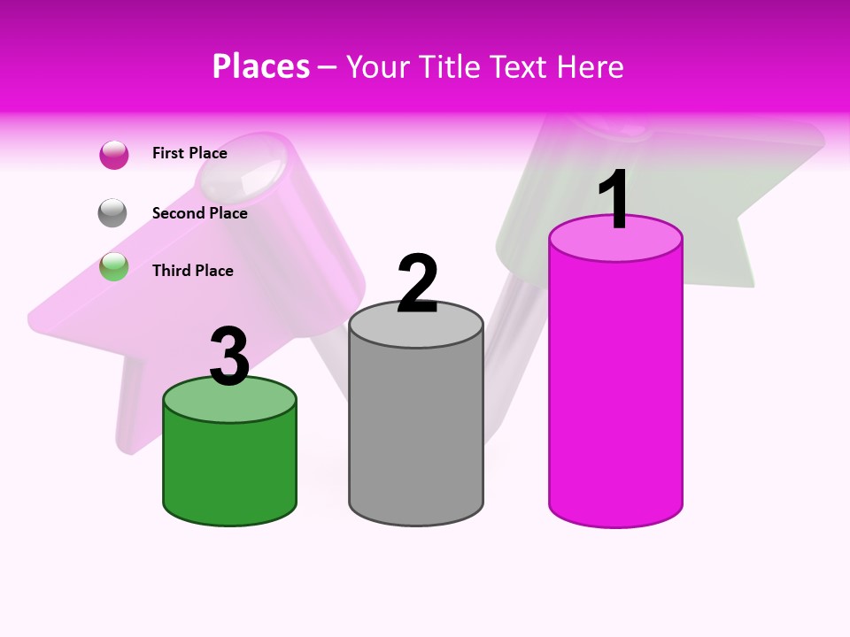 Two Green And Pink Arrows Pointing To Each Other PowerPoint Template