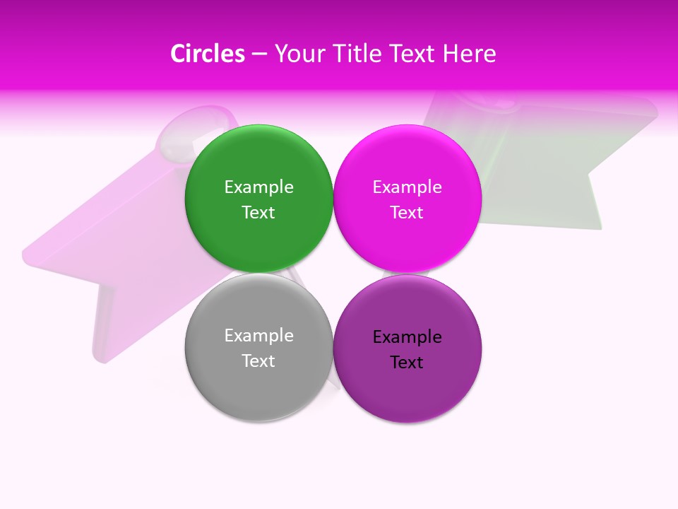 Two Green And Pink Arrows Pointing To Each Other PowerPoint Template