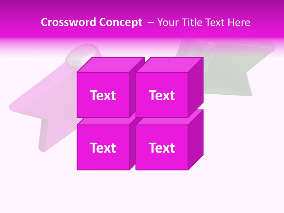 Two Green And Pink Arrows Pointing To Each Other PowerPoint Template