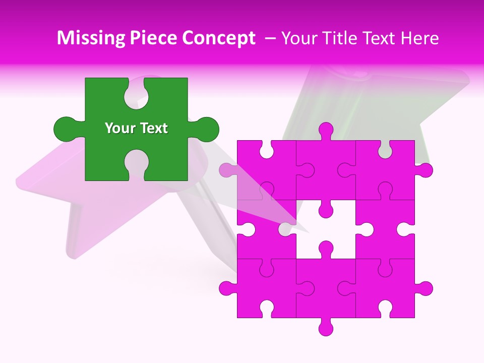 Two Green And Pink Arrows Pointing To Each Other PowerPoint Template