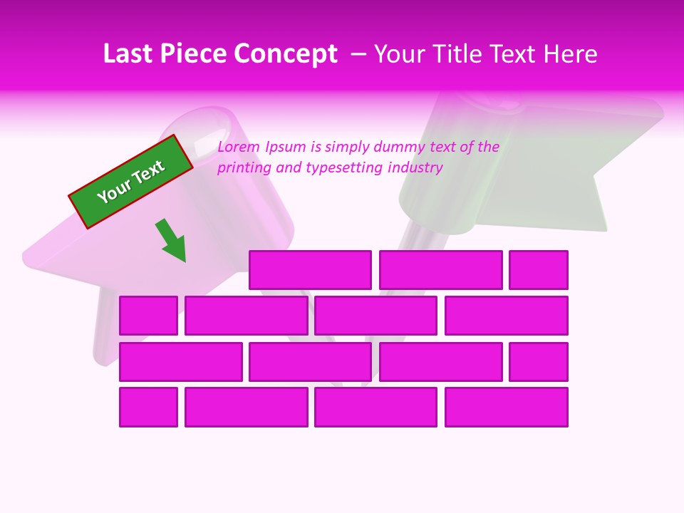 Two Green And Pink Arrows Pointing To Each Other PowerPoint Template