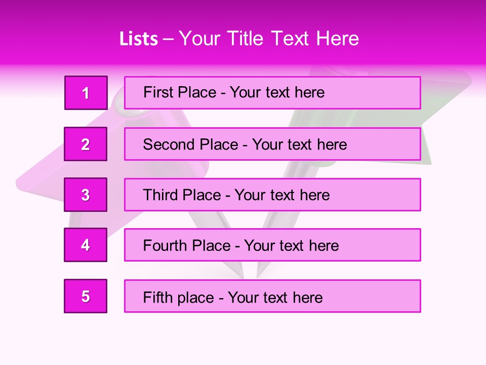 Two Green And Pink Arrows Pointing To Each Other PowerPoint Template