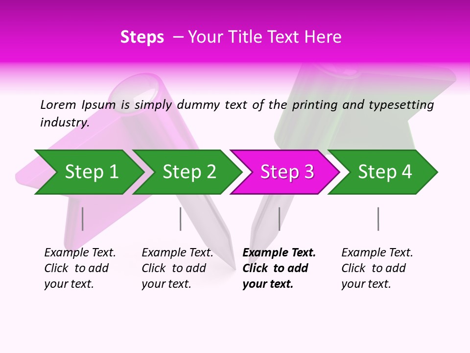 Two Green And Pink Arrows Pointing To Each Other PowerPoint Template