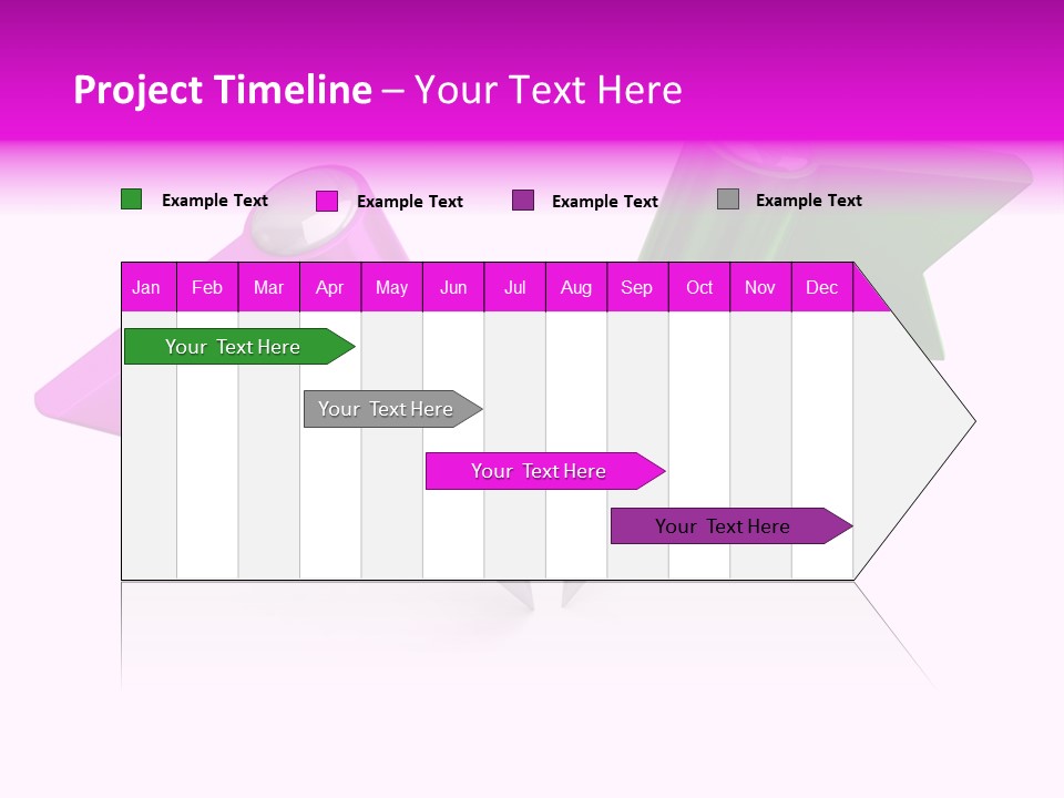 Two Green And Pink Arrows Pointing To Each Other PowerPoint Template