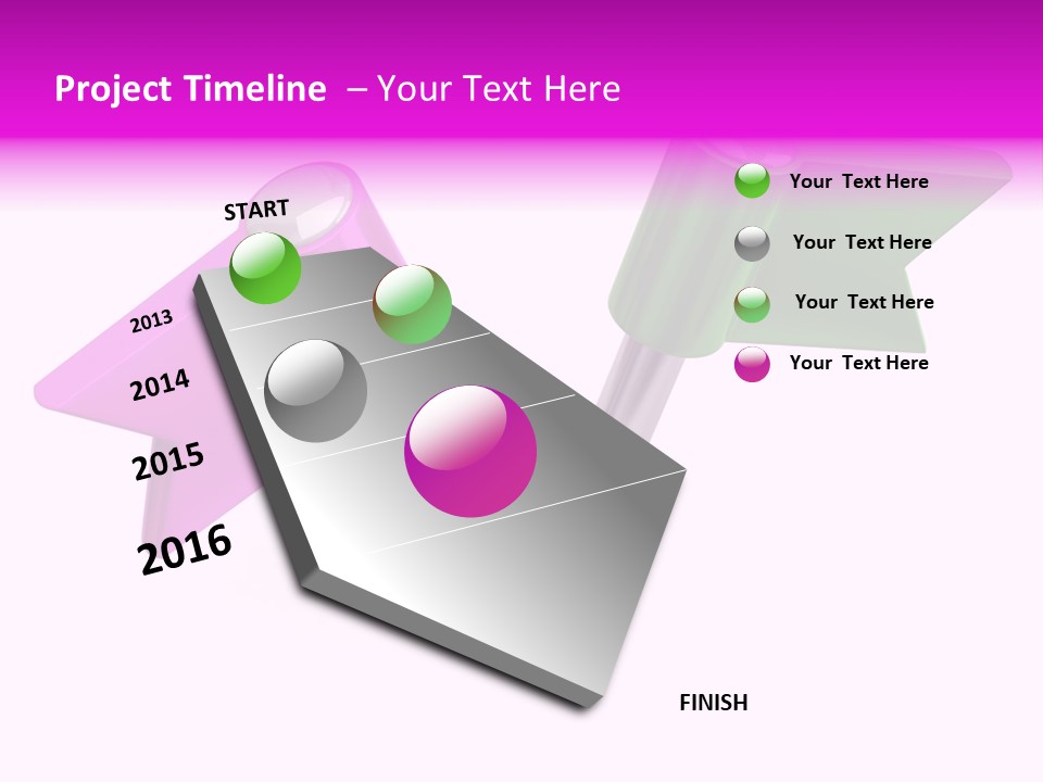 Two Green And Pink Arrows Pointing To Each Other PowerPoint Template