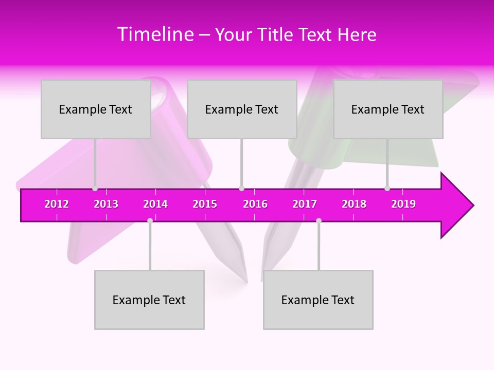 Two Green And Pink Arrows Pointing To Each Other PowerPoint Template