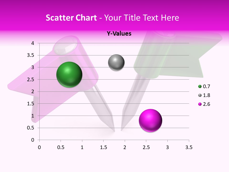Two Green And Pink Arrows Pointing To Each Other PowerPoint Template