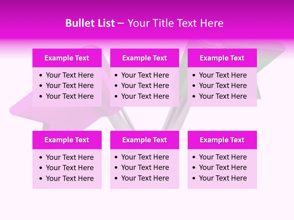 Two Green And Pink Arrows Pointing To Each Other PowerPoint Template