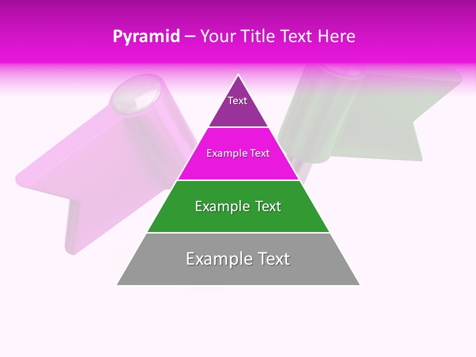 Two Green And Pink Arrows Pointing To Each Other PowerPoint Template