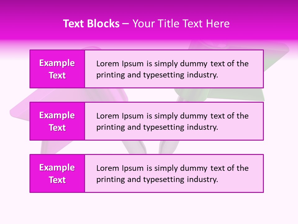 Two Green And Pink Arrows Pointing To Each Other PowerPoint Template