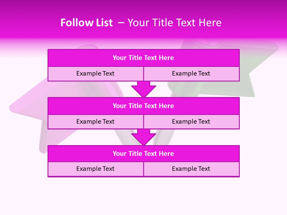 Two Green And Pink Arrows Pointing To Each Other PowerPoint Template