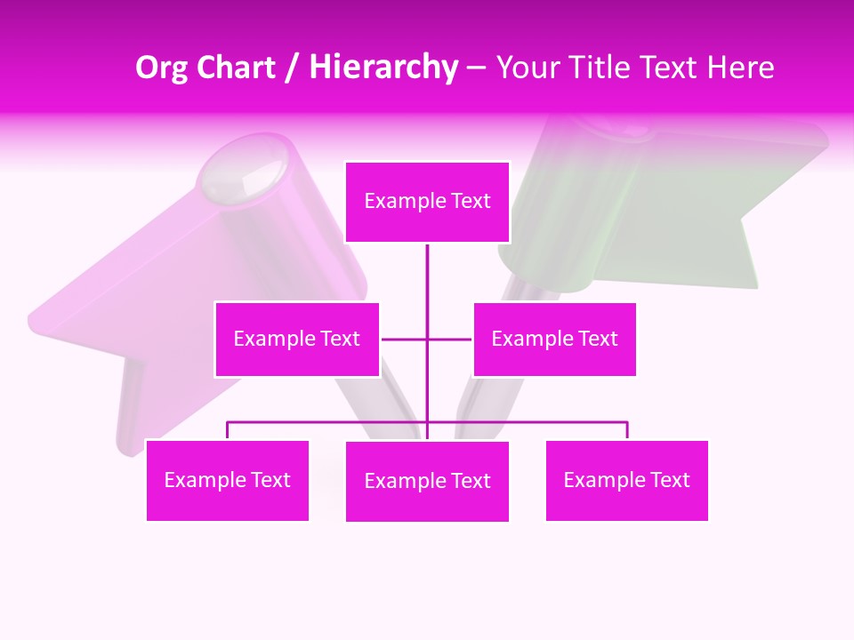 Two Green And Pink Arrows Pointing To Each Other PowerPoint Template