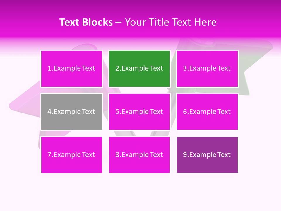 Two Green And Pink Arrows Pointing To Each Other PowerPoint Template