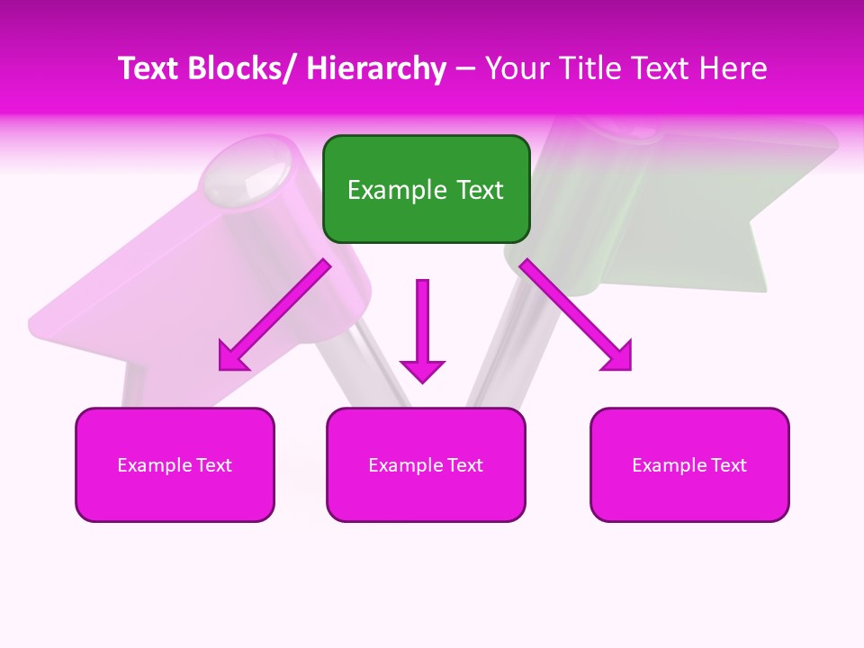 Two Green And Pink Arrows Pointing To Each Other PowerPoint Template
