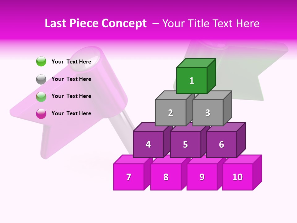 Two Green And Pink Arrows Pointing To Each Other PowerPoint Template